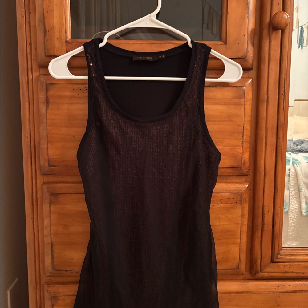 The Limited Black Shimmer Tank Top